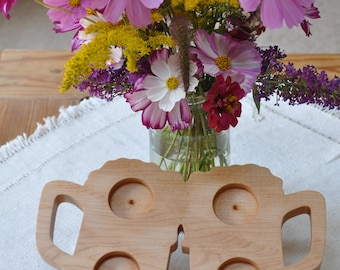 Unique Beer Flight  Board  Solid Wood Beer Paddle Serving Tray