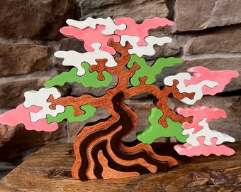 Beautiful Spring Shade Tree Challenge  Puzzle Color Choice Toy  Hand Cut Art