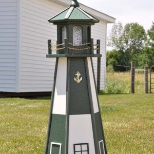 Large 39&quot; Light Lighthouse Poly Vinyl Yard Garden Decoration Outdoor Landscape