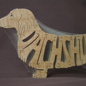 Long Haired Dachshund Dog Puzzle Wooden Toy Hand Cut Figurine Art - Etsy