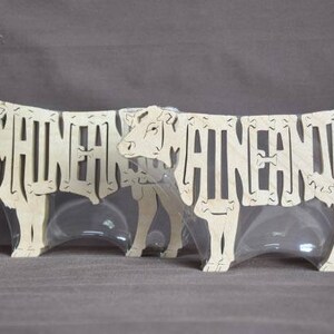 Maine Anjou  Cow or Bull Cattle Puzzle Wooden Toy Hand Cut Art