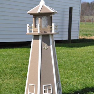 Large 39&quot; Light Lighthouse Poly Vinyl Yard Garden Decoration Outdoor Landscape