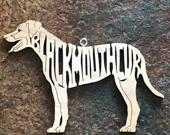 Black Mouth Cur Dog  Ornament Herding  Dog Wooden Decoration  Wood Cut Out