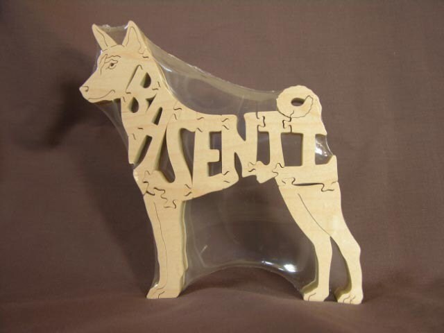 Wire Haired Dachshund Dog Amish Wood Toy Puzzle Art Figurine 