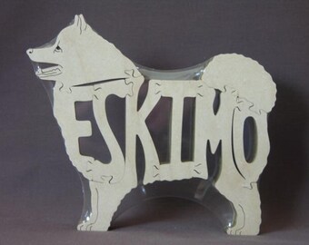 American Eskimo Dog Puzzle Wooden Toy Hand Cut Figurine Art