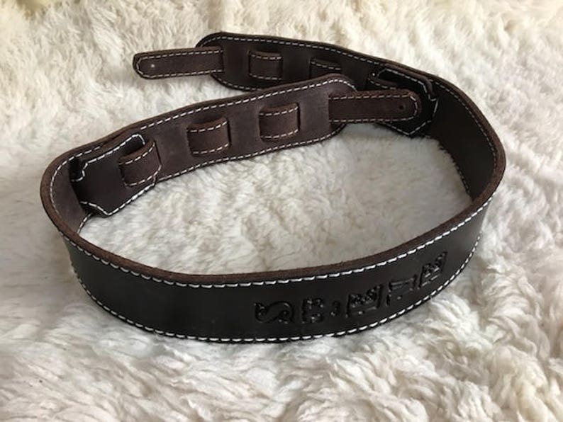Guitar Strap Leather Customized With Name Color Choice Etsy