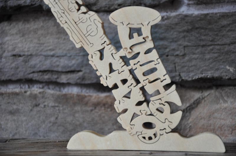 Saxophone Jazz Music Instrument Tenor or Alto Puzzle Wooden Etsy