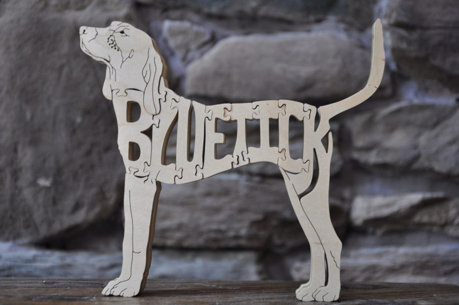 NEW Design Bluetick Coonhound Hound Dog Puzzle Wooden Toy Hand Etsy