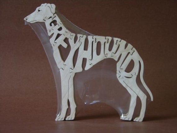 Wooden Greyhound dog puzzle.