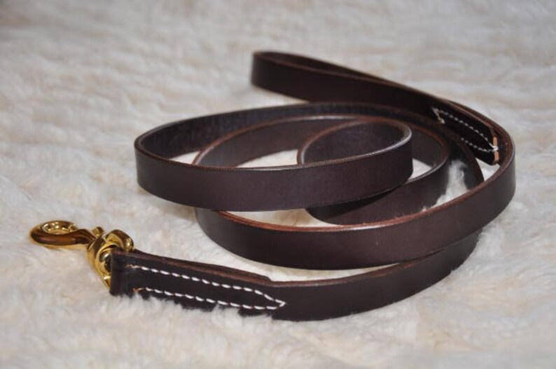 Leather Dog Leash Custom Made 6 by 3/4 Leather Dog Lead FREE Etsy