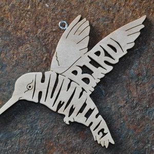 Colibrí pájaro ornamento a mano corte de madera adornos de Navidad Arte