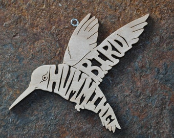 Hummingbird  Bird  Ornament Hand Cut wooden Christmas Ornaments Art