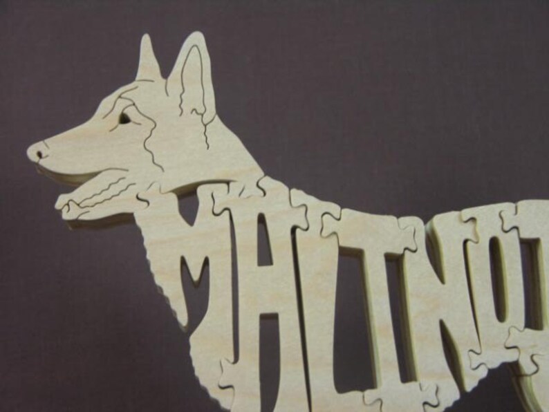 Belgian Malinois Dog Puzzle Wooden Toy Hand Made Figurine Art Etsy