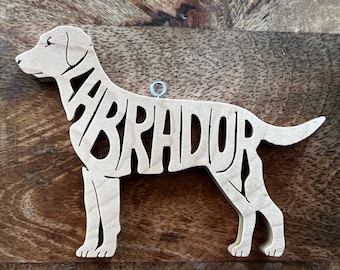 Lab Labrador Dog Decoration Ornament Wood Cut Out