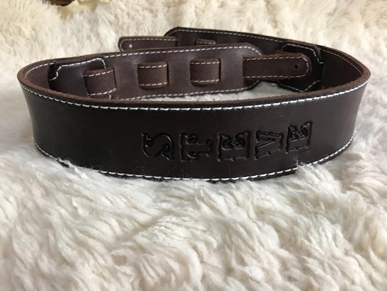 Guitar Strap Leather Customized With Name Color Choice Etsy