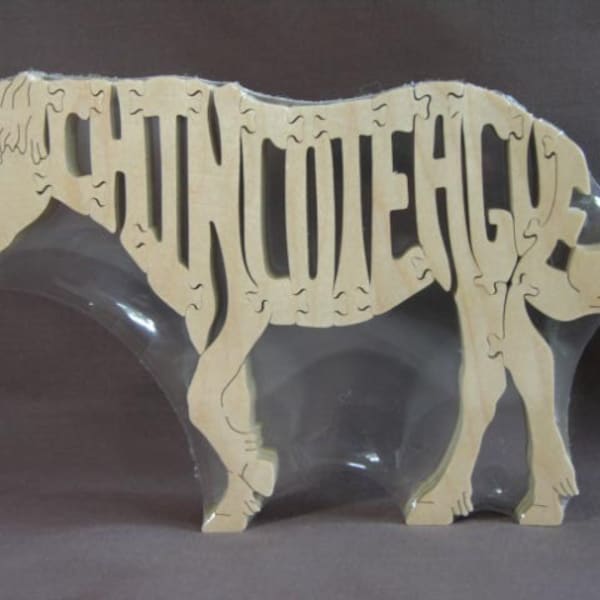 Misty of Chincoteague Assateague Wild Pony Horse Puzzle Wooden Toy Hand Cut with Scroll Saw