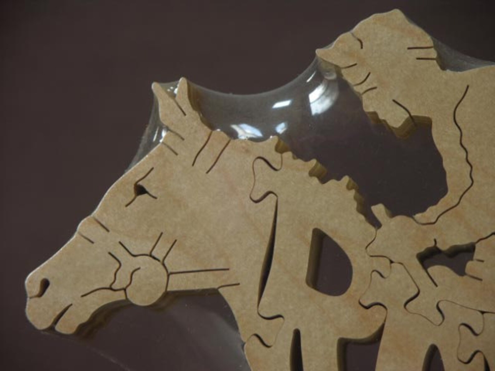 Horse Racing With Jockey Animal Puzzle Wooden Toy Hand Cut Etsy