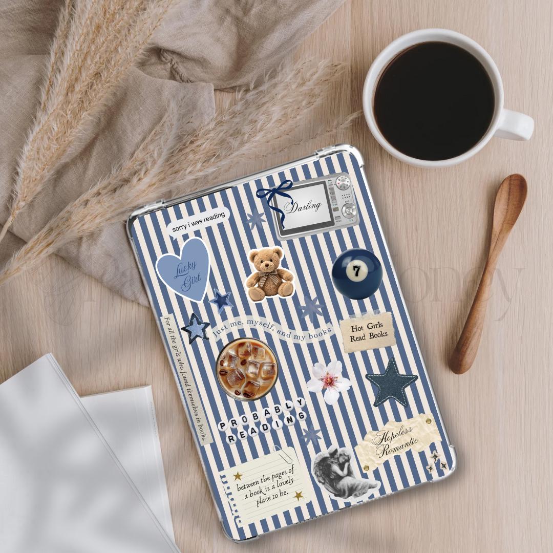 Blue Stripe ~ Kindle Printable | Clear Case Insert | Kindle Aesthetic ...
