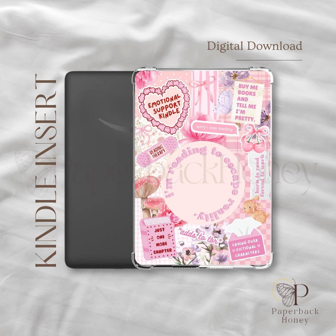 reading to escape reality ~ Kindle Printable Clear Case Insert Kindle Aesthetic Kindle Stickers Digital Download