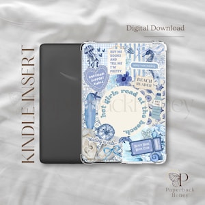 blue coastal granddaughter vibes ~ | Kindle Printable | Clear Case Insert | Kindle Aesthetic | Kindle Stickers | Digital Download