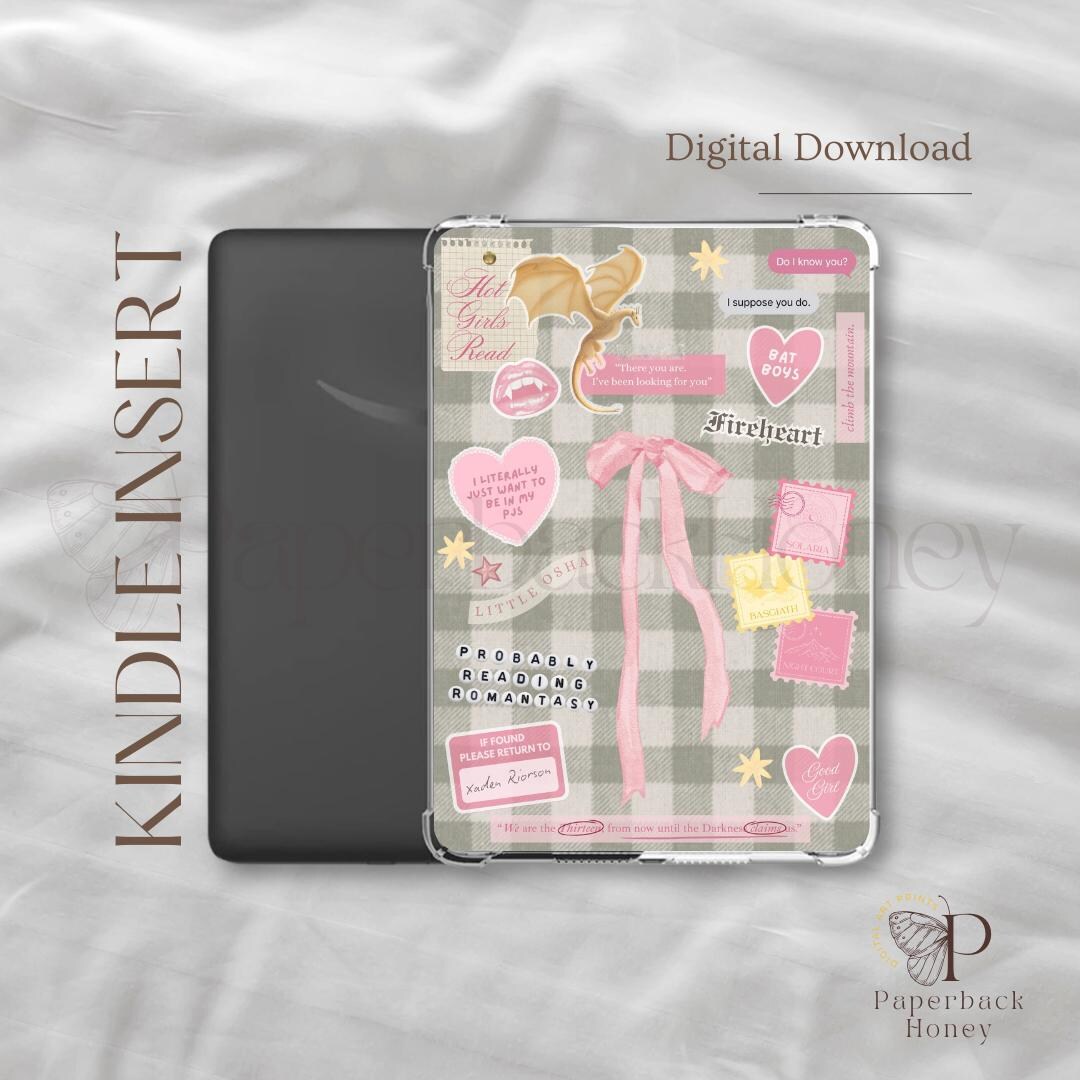 Pink & Green Gingham ~ Kindle Printable | Clear Case Insert | Kindle ...
