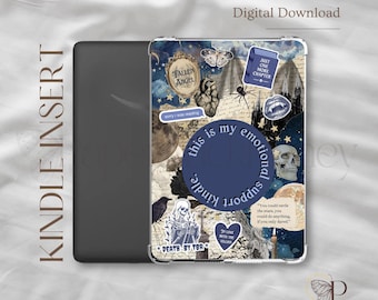 blue gothic celestial vibes ~ | Kindle Printable | Clear Case Insert | Kindle Aesthetic | Kindle Stickers | Digital Download