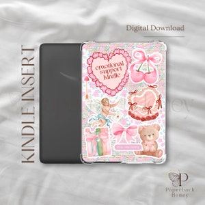 rosa femminile ~ / Kindle stampabile / Inserto custodia trasparente / Estetica Kindle / Adesivi Kindle / Download digitale