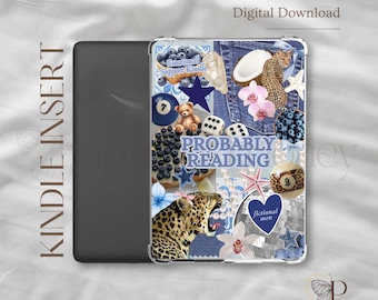 Blaubeere Leopardenmuster ~ | Kindle Printable | Klare Hülle einfügen | Kindle Ästhetik | Kindle Aufkleber | Digitaler Download