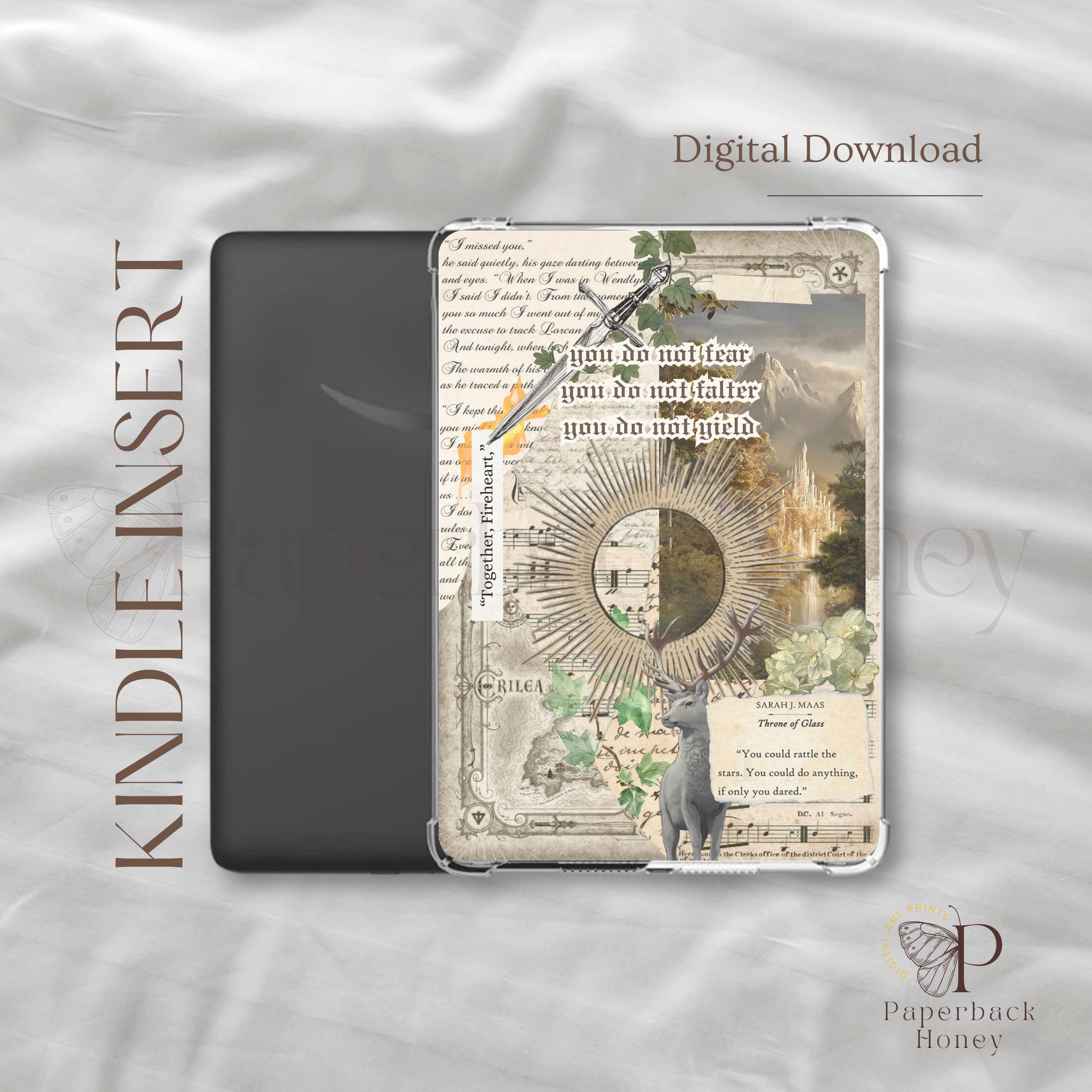 ガラスの王座にインスパイアされた Kindle インサート ~ | Kindle 印刷可能 | クリアケースインサート | Kindle 美学 |  Kindle ステッカー | デジタルダウンロード - Etsy 日本