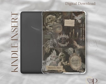 Vibras de romance gótico oscuro ~ / Imprimible para Kindle / Inserto de funda transparente / Estética para Kindle / Calcomanías para Kindle / Descarga digital