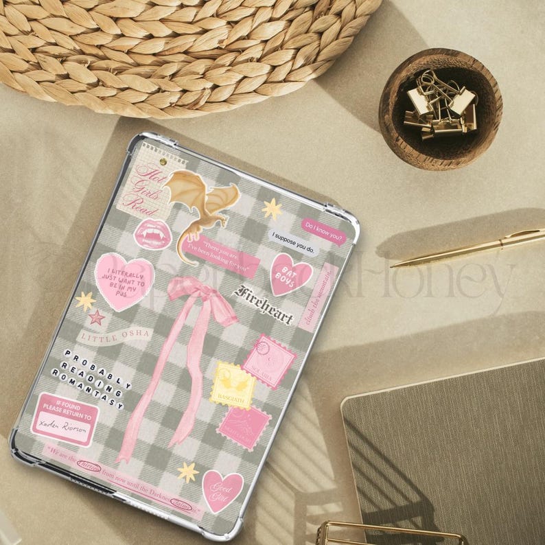 Pink & Green Gingham ~ Kindle Printable | Clear Case Insert | Kindle ...