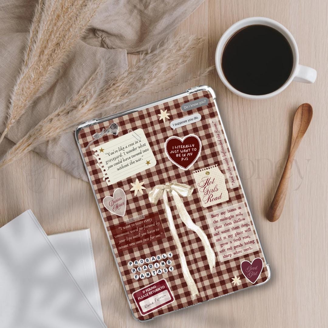 Gothic / Romantasy Gingham ~ Kindle Printable | Clear Case Insert ...