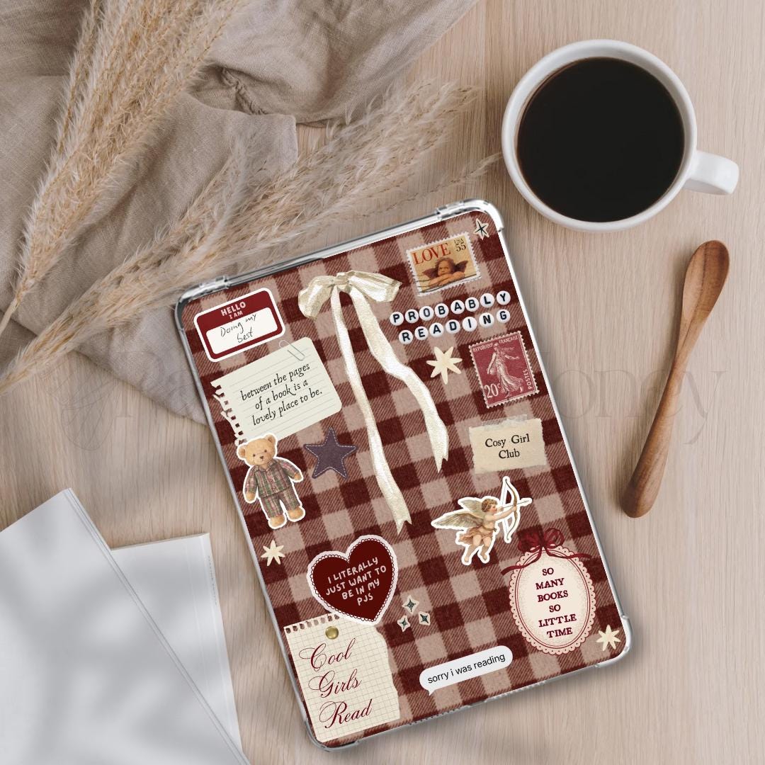 Cosy Club Gingham ~ Kindle Printable | Clear Case Insert | Kindle ...