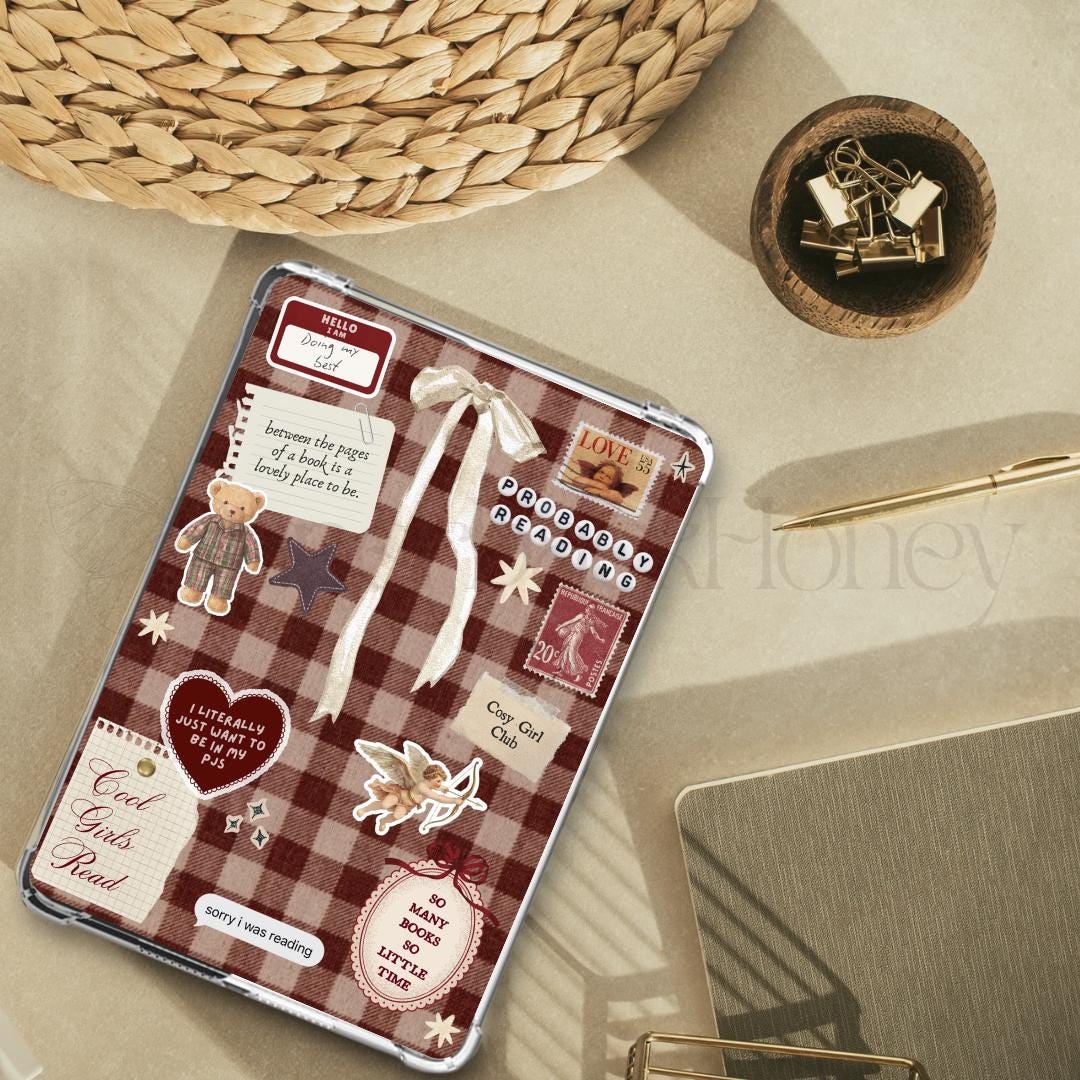 Cosy Club Gingham ~ Kindle Printable | Clear Case Insert | Kindle ...