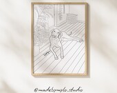 Custom Dog Portrait – Line Drawing – Hand Drawn  (Digital Download)