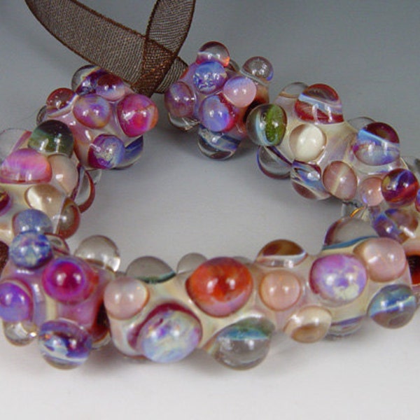 Sale 50%...Ivory Gems, 7 beads borosilicate/boro, Kristan Child, Redside Designs