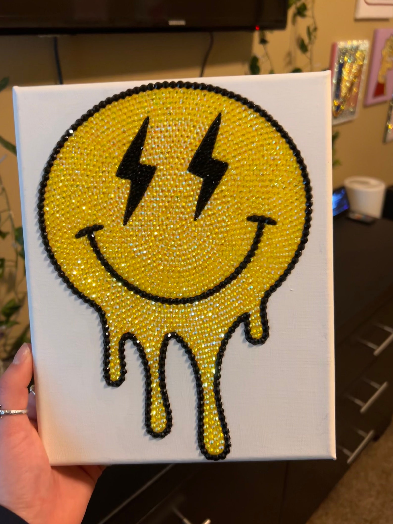 Drip Smile Rhinestone Canvas Art Kit - Etsy