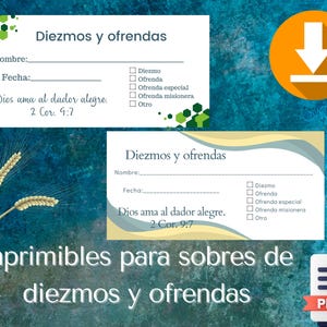 Imprimibles de sobres de diezmos y ofrendas para la Iglesia