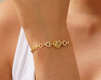 Photo Projection Bracelet, Heart Bracelet, Personalized Picture Inside Bracelet for Women, Memorial Photo Bracelet for Her,Memorial Pet Gift
