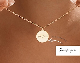Gepersonaliseerde handschriftketting, ketting met echt handschrift, ketting met handtekening, handtekeningsieraden, gedenkteken verjaardagscadeau voor moeder
