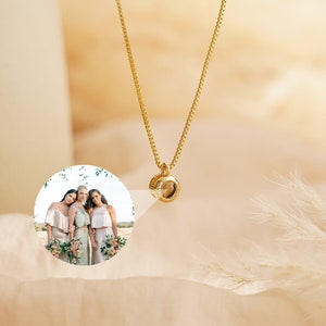 Fotoketting, gepersonaliseerde ketting met afbeelding, minimalistische herdenkingsketting huisdier met doos, huwelijkscadeaus, bruidsmeisjecadeaus voor moeder