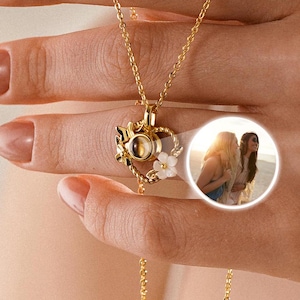Photo Projection Necklace, Heart Necklace, Picture Necklace, Memorial Necklace for Women, Custom Necklace, Mothers Necklace, Gifts for Her