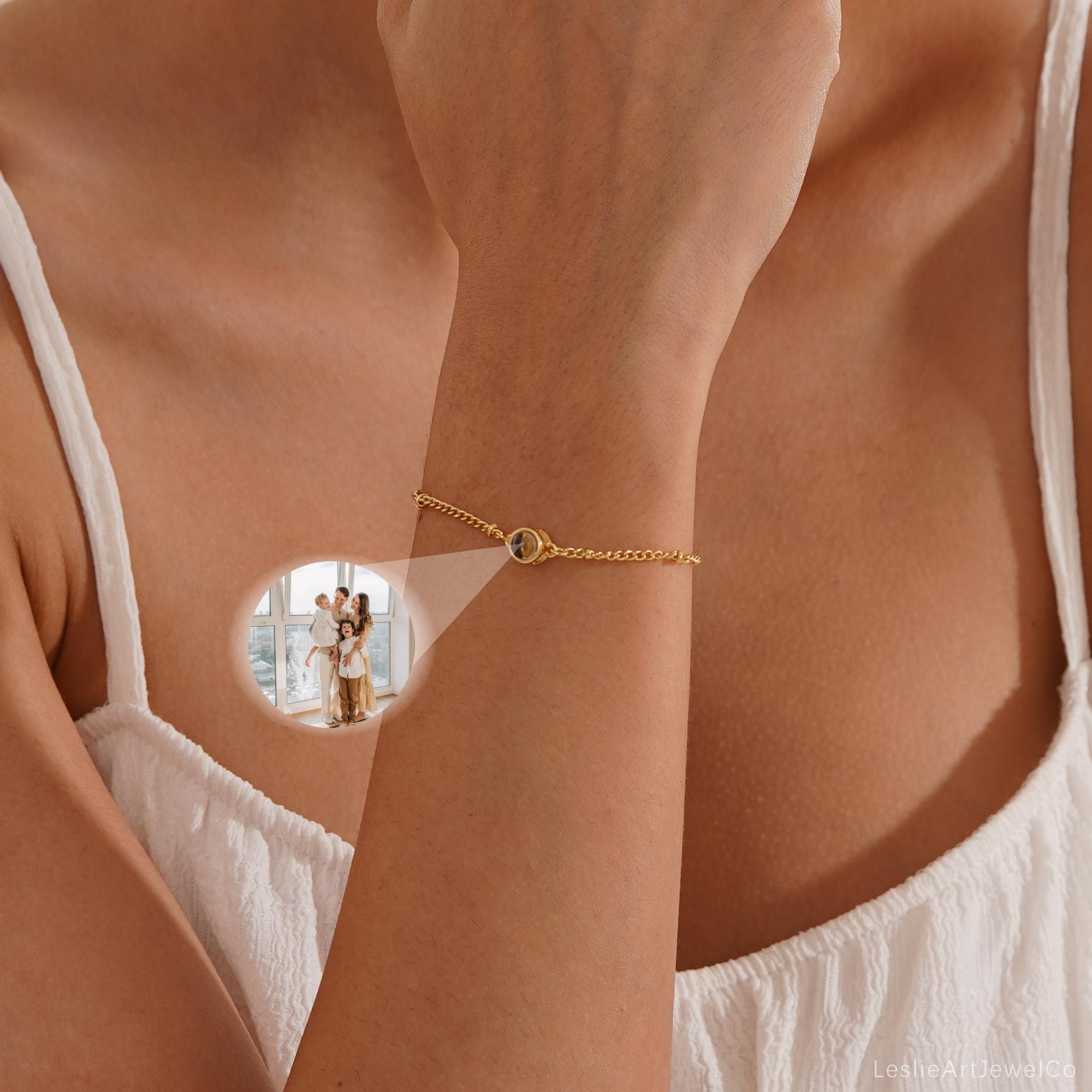 Memorial Photo Bracelet, Custom Picture Bracelet, Photo Projection Bracelet for Women, Gift for Gramma, Birthday Gift, Mother's Day gift