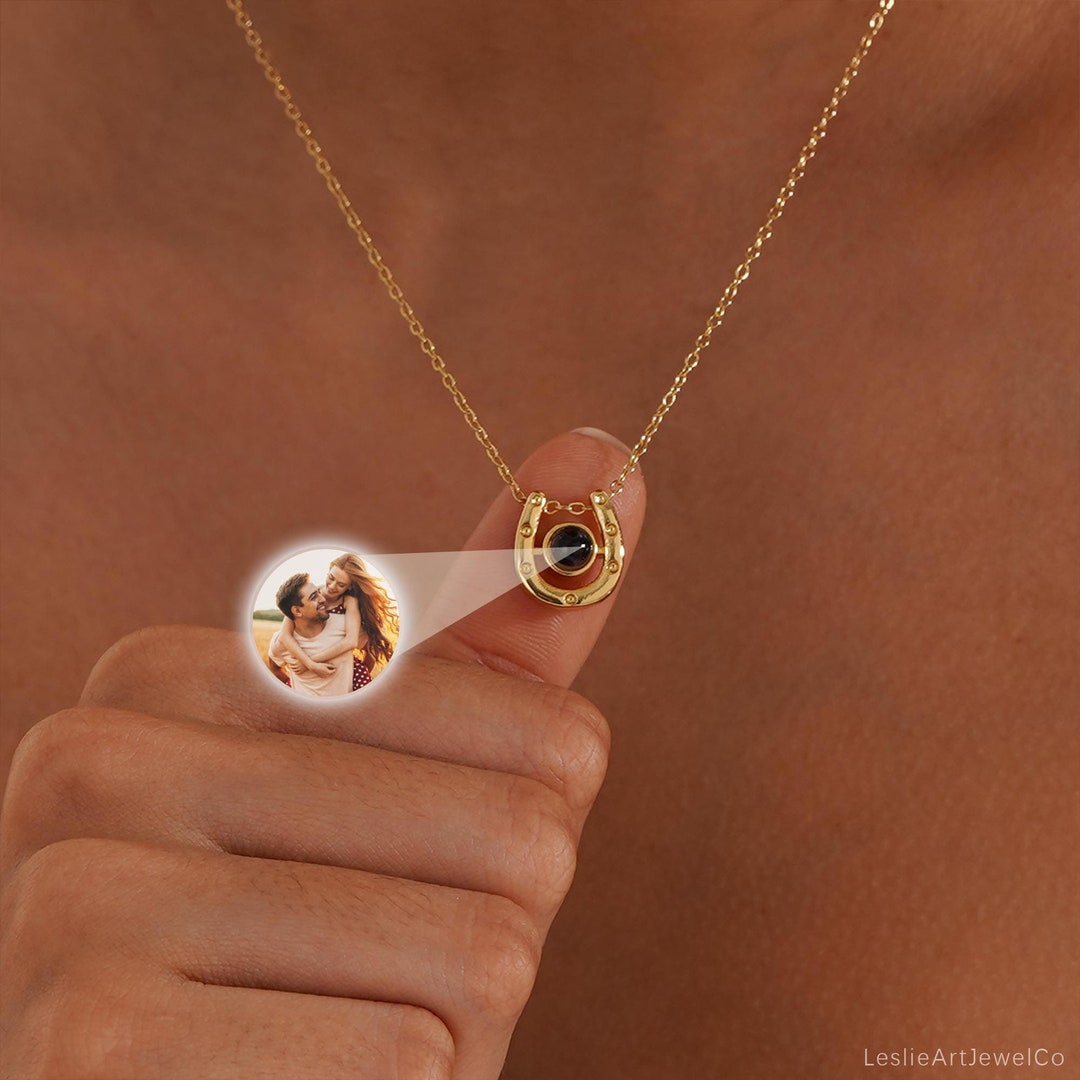 photo projection necklace gold