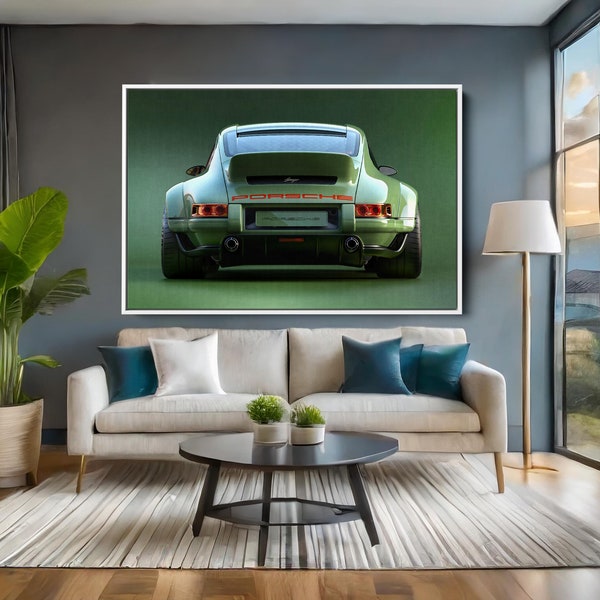 Green Porsche 911 Carrera Canvas Wall Art, Porsche Wall Art,Living room Decor,Porsche Poster,Porsche,Modish Office Decor Gifts,Ready To Hang