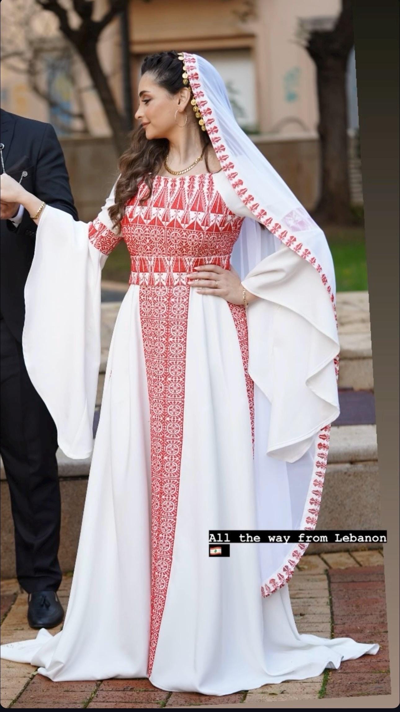 Made to order Palestinian Tatreez Bridal thobe Dress royal embroidered kaftan Cultural Wedding Dress