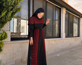 black dress with red hijab Muslim girl in black dress and red scarf 71481318 Vector Art at Vecteezy