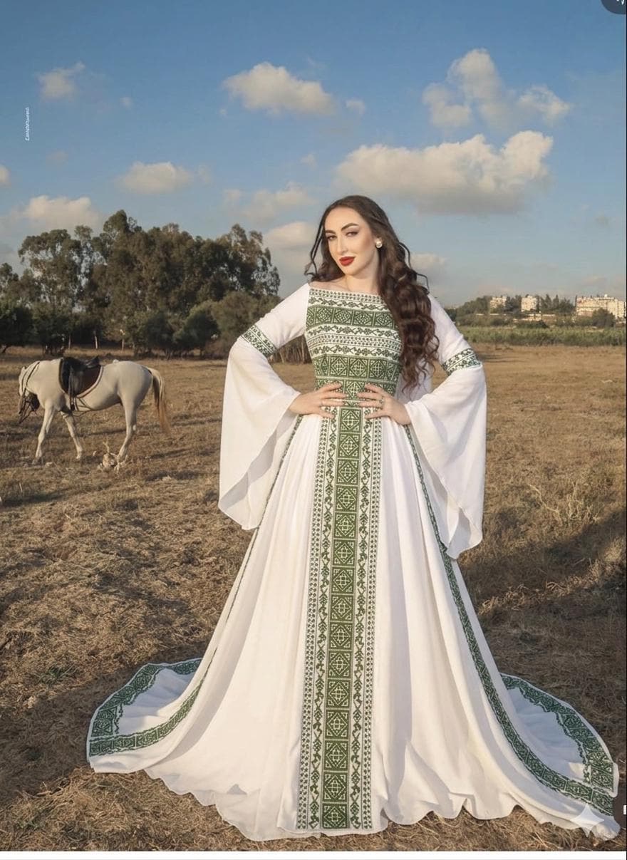 Palestinian Tatreez Bridal thobe Dress royal embroidered