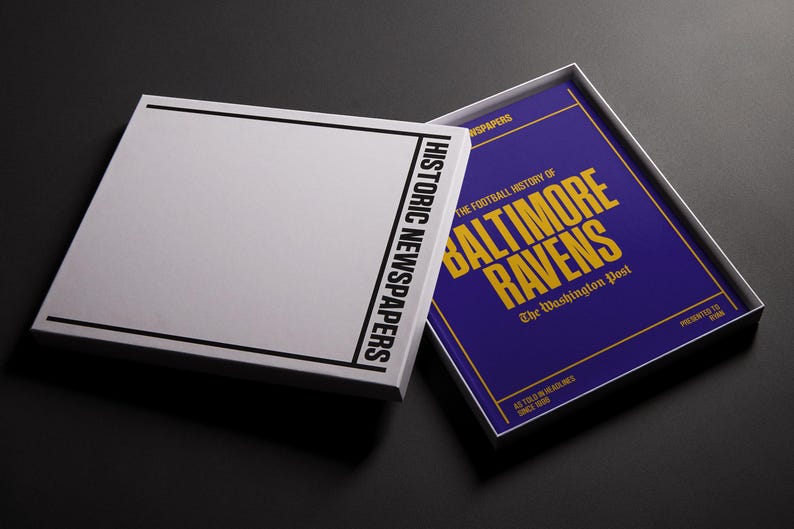 Baltimore Ravens Gift - Pro Football History In Newspaper Headlines Book - Personalized Ravens Flock Fan Item - Name Printed On Cover image 3
