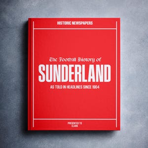 Sunderland Football Gift - Stadium of Light History In Newspaper Headlines -  Personalised Mackem Gift - - Name Printed On Cover